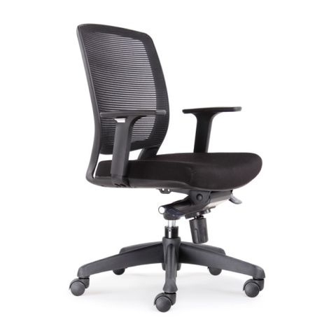 Hartley MB Task Chair c/w Adj arms Mesh Back Blk 110 kg