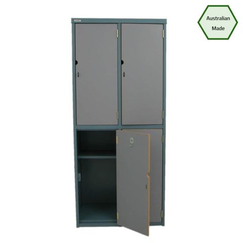 Melamine/Steel Hi-Brid Lockers - School 4 Door Combi - Australian Made