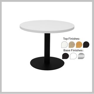 Coffee Table 600mm Dia  Black Disc Base