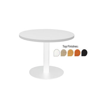 Coffee Table 600mm Dia  White Disc Base