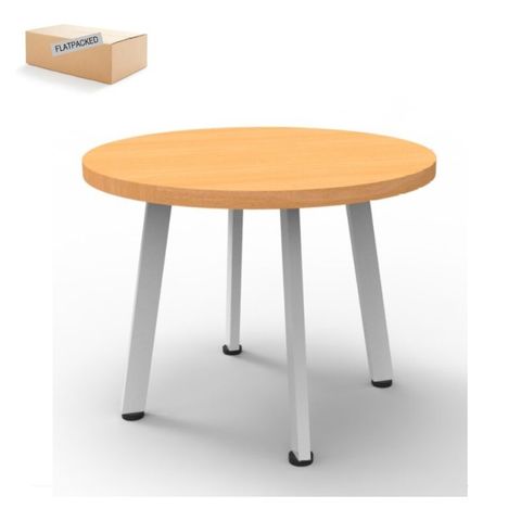 Eternity Coffee Table 600mm Diam 4Leg White Boxed