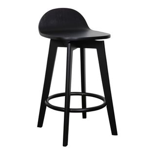 Caulfield Bar Stool H650mm Black Timber Seat, Black fr 120