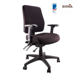 Ergo Air Chair Adj Arms SS 160kg Black