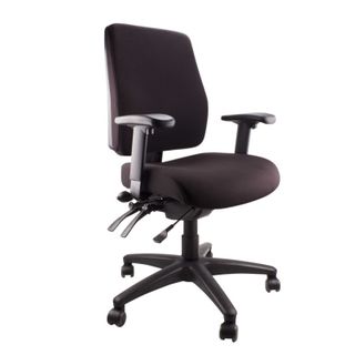 Ergo Air Chair Adj Arms SS 160kg Black