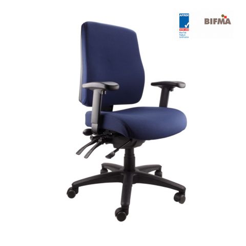 Ergo Air Chair Adj Arms SS 160kg Navy