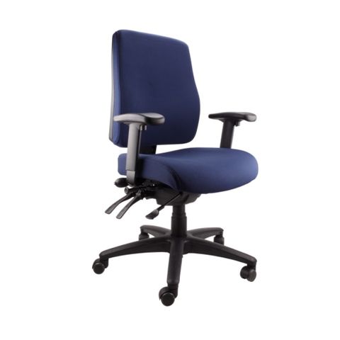 Ergo Air Chair Adj Arms SS 160kg Navy