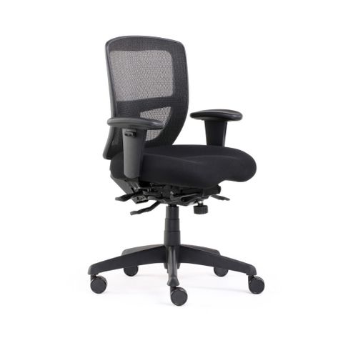 Miami II Task Chair HB Mesh Adj Arms 3L 150kg Black