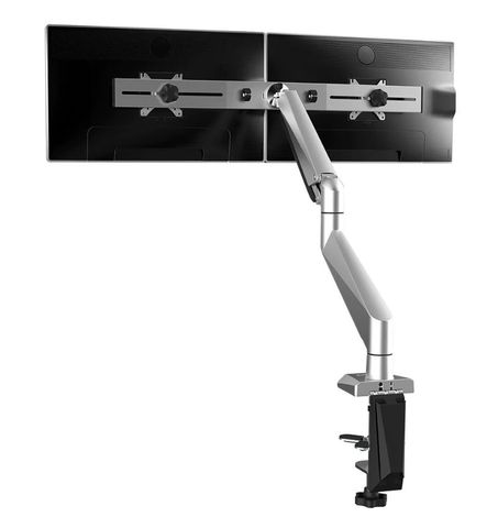 Rapier Double Monitor Arm Silver