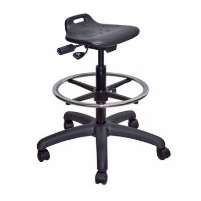 PU Industrial Sit Draft Stool 270 Gaslift Black 110kg