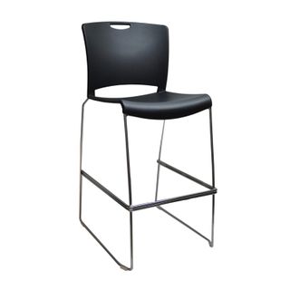 Hunter Stool H755mm White or Black PP Chr Sled 110kg