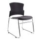 Eve Visitor Chair No Arm Chrome Sled,  Black Fabric 110kg