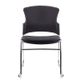 Eve Visitor Chair No Arm Chrome Sled,  Black Fabric 110kg