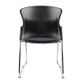 Eve Visitor Chair No Arm Chrome Sled,  Black Fabric 110kg