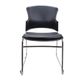 Eve Visitor Chair No Arm Chrome Sled,  Black PU Vinyl 110kg