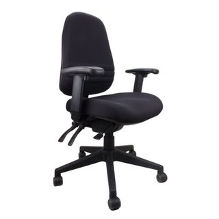 Endeavour Pro Chair  Adj Arms Ratchet Back SS 160kg Blk