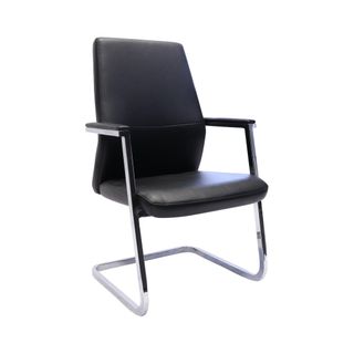 CL3000V Visitor Chair Arms Black PU Leather 120kg