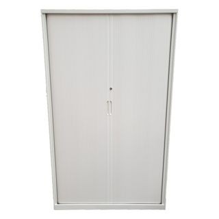 Tambour Cupboard H1980xW1200xD500mm 4Sh White