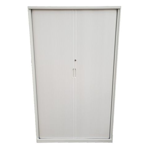 Tambour Cupboard H1980xW1200xD500mm 4Sh White