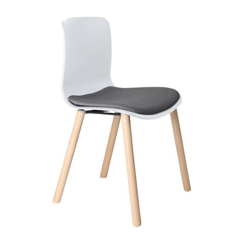 Acti Visitor Chair Beech Timber 4leg frame Plastic Shell Seat Pad 130kg