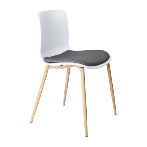 Acti Visitor Chair 4leg Timber Beech Plastic Shell Seat Pad 130kg
