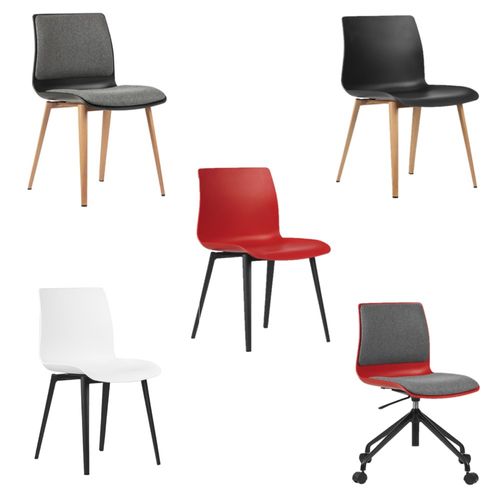 Pod Visitor Chair 4 Timber Legs Black Plastic Shell