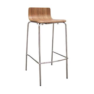 Carla LB Stool H750mm Timber Seat, 4Leg Chr 100kg