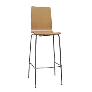 Carla HB Stool H650mm Timber Seat, 4Leg Chr 100kg