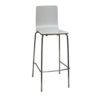 Carla HB Stool H650mm Timber Seat, 4Leg Chr 100kg