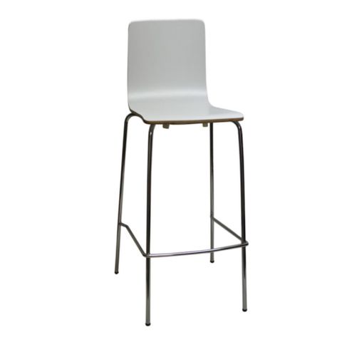 Carla HB Stool H650mm Timber Seat, 4Leg Chr 100kg