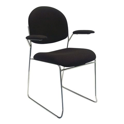 Rod Visitor Chair Arms Chrome Frame 150kg F2