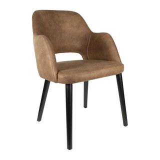 Sorbet Chair with Arms Timber Legs 150kg Suede