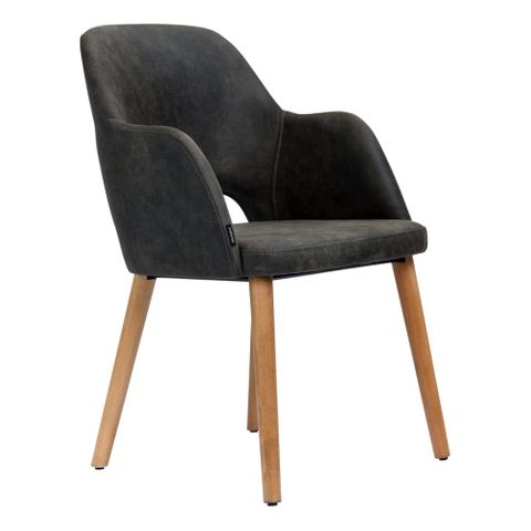 Sorbet Chair with Arms Timber Legs 150kg Suede