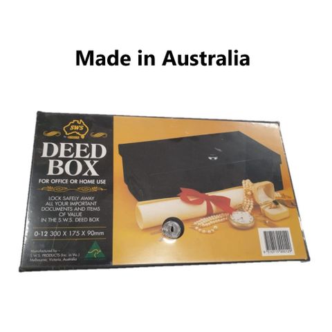 SWS Deed box  300 x 175 x 90mm Black