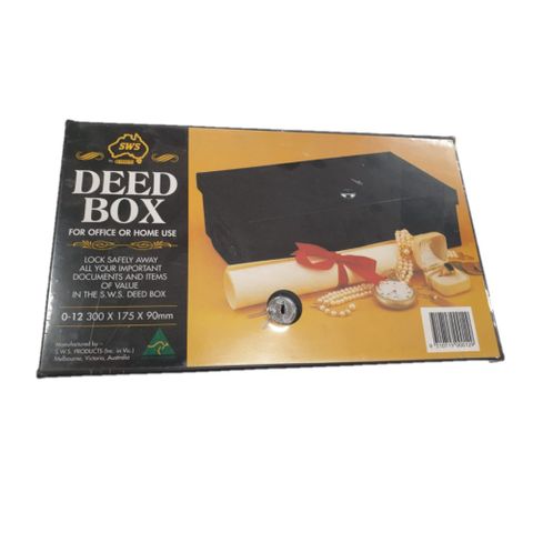 SWS Deed box  300 x 175 x 90mm Black