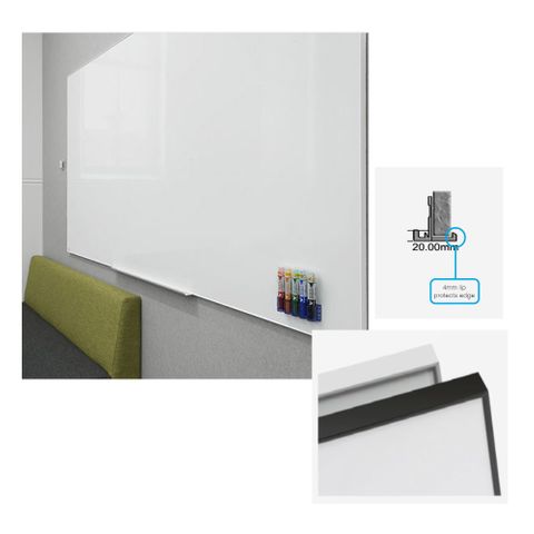 LX8 Porcelain Whiteboard 1500 x 1200mm Slim 4mm PC