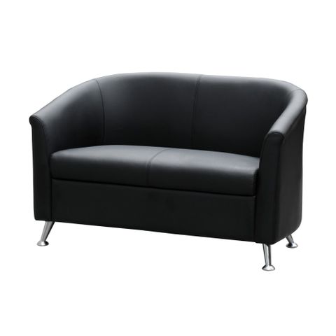 Opera Double Seater Lounge, Black PU, 120kg