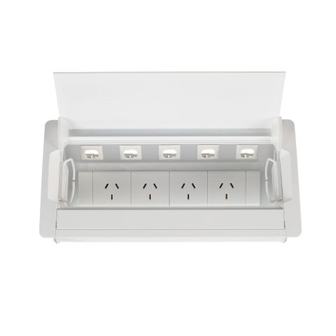 Accede In-desk Single Lid Power Dock 4 GPO/5 data