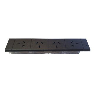 Quad GPO Module Rotated. Black