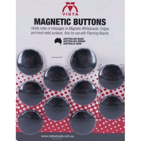 Magnetic Buttons 20mm Pk10  Black