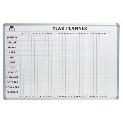 Year Planner Porcelain Whiteboard 1200x912mm