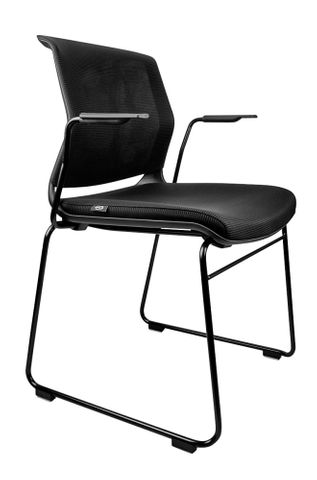 DM200 Visitor Chair Arms, Black Frame, Mesh Back 110kg