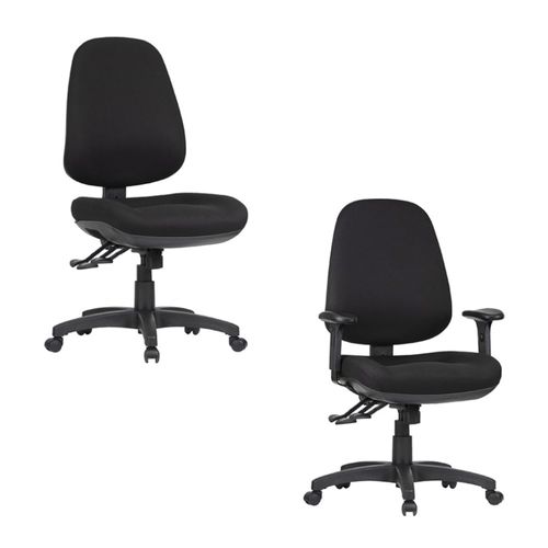 TR600 HB Chair No Arms 3Lever Metro Black 140kg