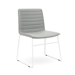 Nikola Visitor Chair No Arms White Sled Base 120kg