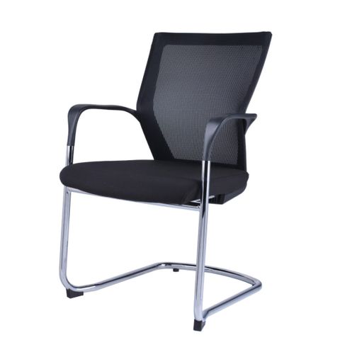 WMCC Visitor Chair Arms Chrome Cant Mesh Back 120kg