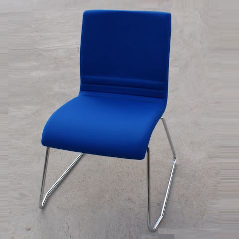 Dolly Visitor Chair No Arms Sled Base Stackable Blue 110kg