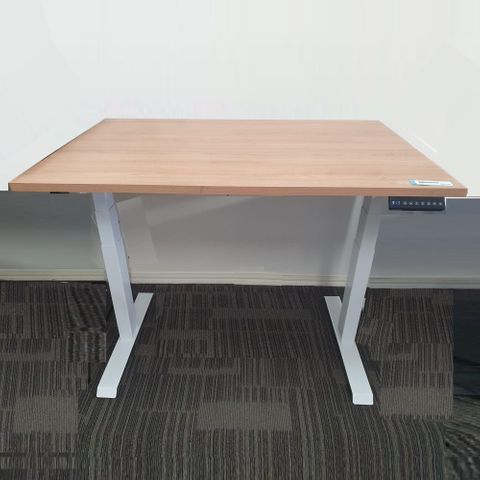 Activ Sit/Stand Desk White - Tasmanian Oak 1200x800mm