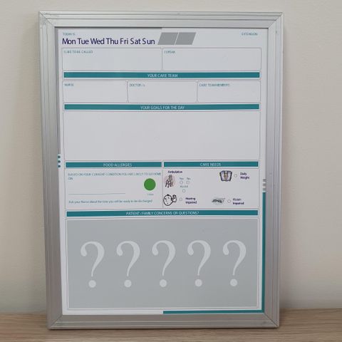 Healthcare Info Whiteboard H400xW300mm