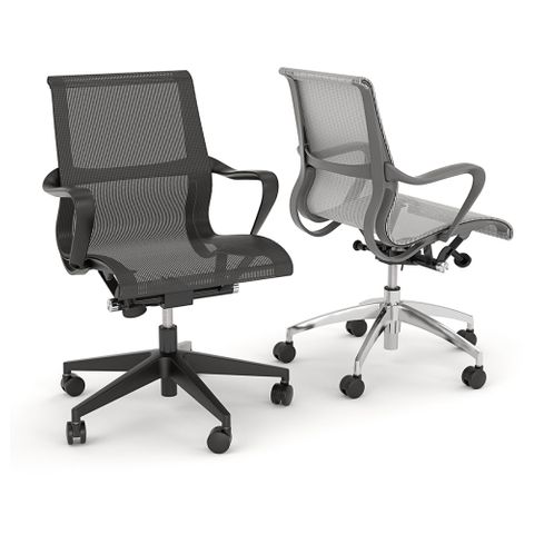 Scroll Full Mesh Chairs with contured Arms 140kg