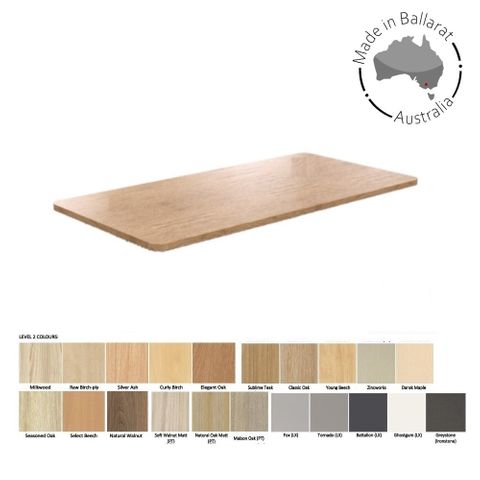 Top 25mm 1200x600mm L2 4x50mm Radius Corners