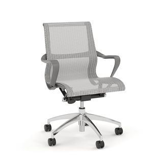 Scroll Full Mesh Chair w/ Arms Grey Mesh/Pol Base 140kg